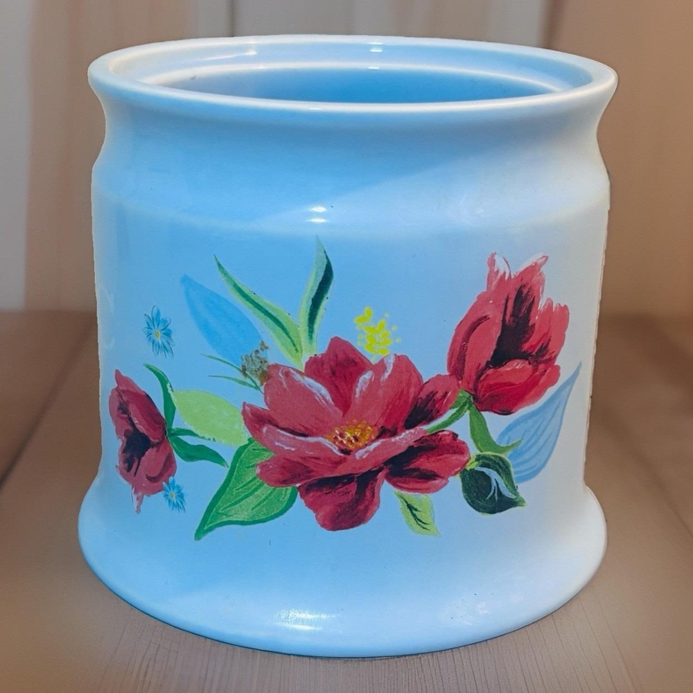 Pioneer Woman Breezy Floral Spring Bouquet Fresh Garlic Keeper Blue No Lid
